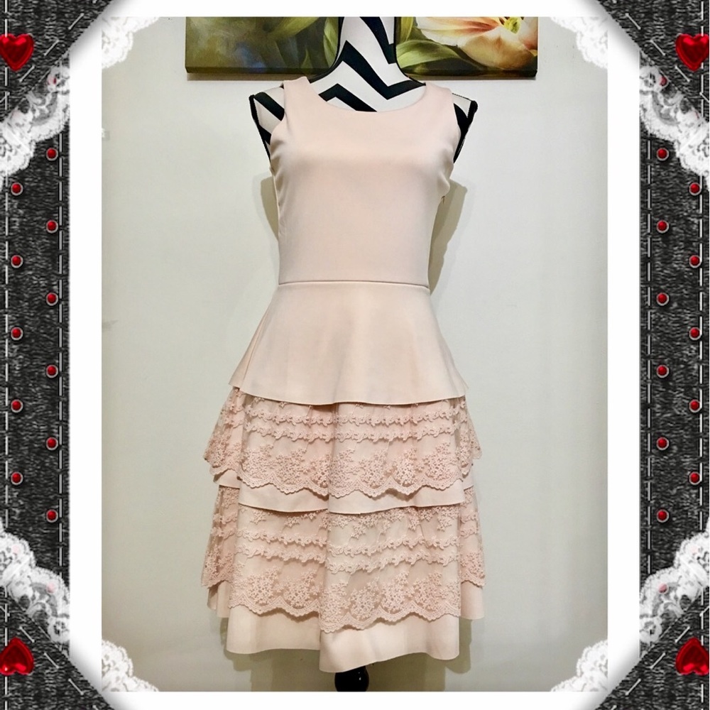 Alfani Ruffle Layer Light Pink Dress